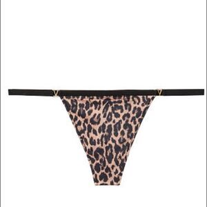 V-String Very Sexy Thong Panty Satin Leopard New Satin Silky